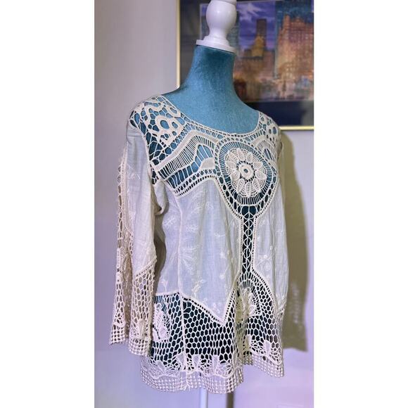 Taylor & Sage Bohemian Crocheted Tunic - Picture 2 of 6